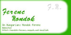 ferenc mondok business card